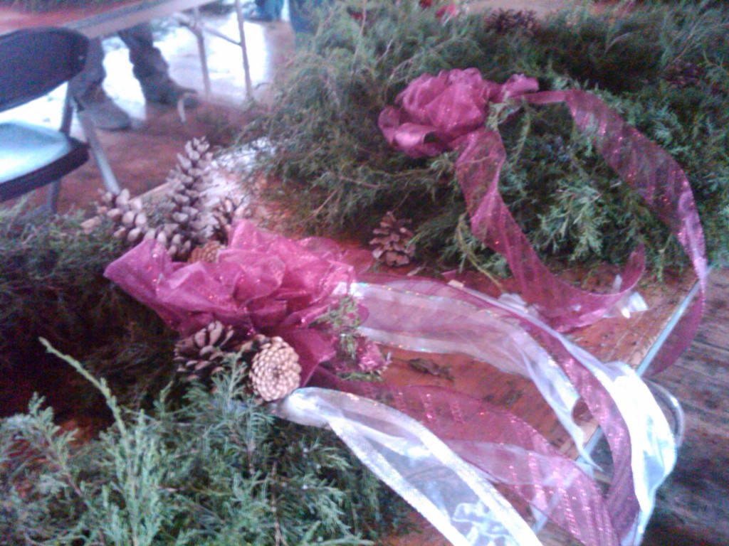 Two Christmas wreaths